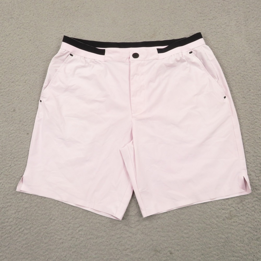 Greyson Fulton Mens Hybrid Shorts 33 Petal Pink Pickleball Tennis Rally 8" XL